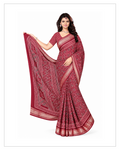 Maroon Printed Designer Saree with Elegant Golden Border
